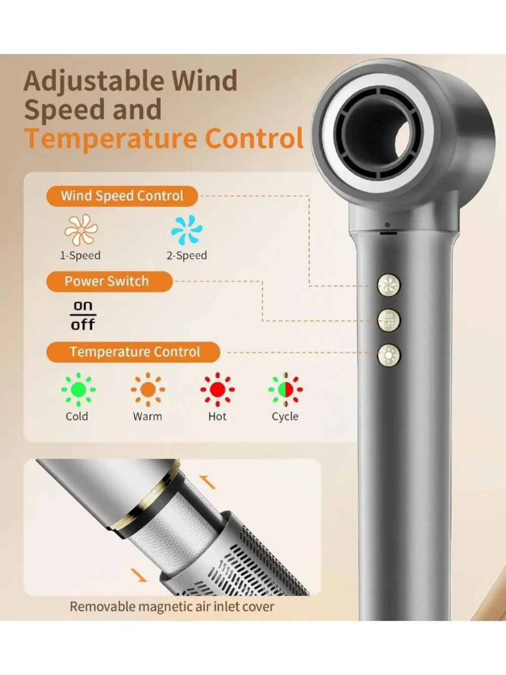 9-in-1 Hair Dryer Brush Kit, Curly Hair Tool with Diffuser for Effortless